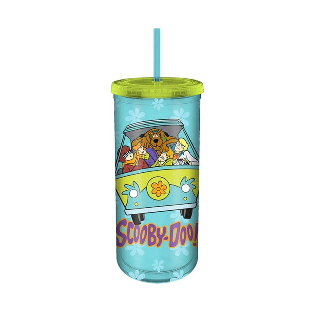 Tasse à Boissons Froides Grande "Scooby Doo Van On Logo" de 20 oz en Plastique avec Couvercle