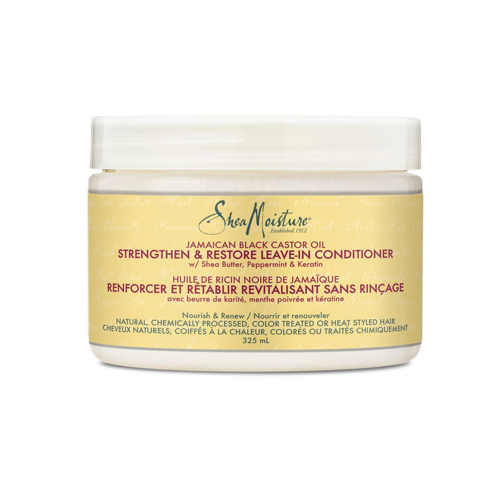 SHEAMOISTURE HUILE DE RICIN NOIRE DE JAMAÏQUE FORTIFIANTE APRÈS-SHAMPOOING SANS RINÇAGE 325ML