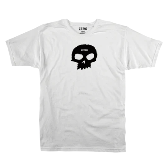 Zero 'Single Skull' Tee - White/Black