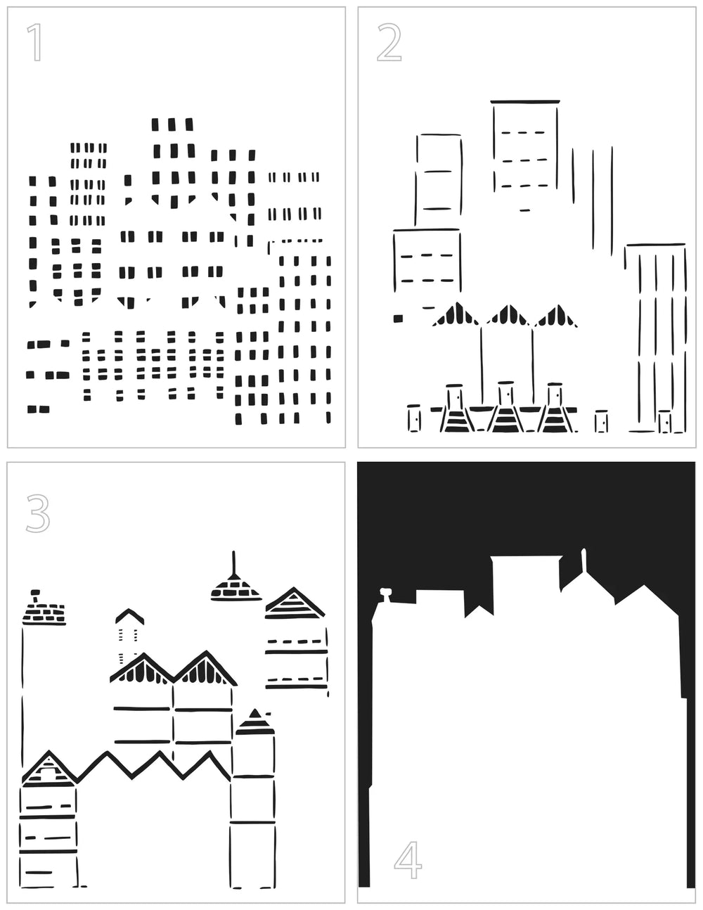 The Crafters Workshop A2 Layered Cityscape Buildings