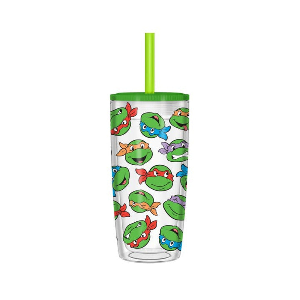 Gobelet réutilisable Teenage Mutant Ninja Turtles à motif multi-visages de 20 oz, anti-renversement