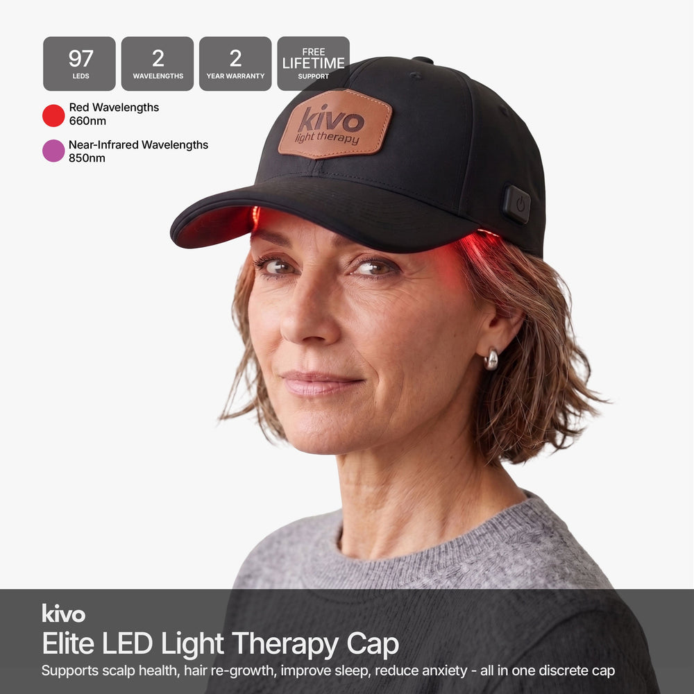 Casque de luminothérapie Kivo LED Rouge et Infrarouge Proche - Portable et Alimenté par Batterie
