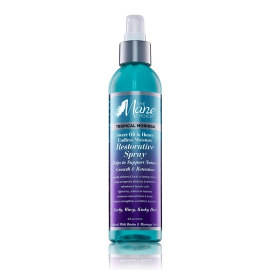 THE MANE CHOICE Tropical Moringa Sweet Oil & Honey Endless Moisture Spray Capillaire Réparateur 8OZ
