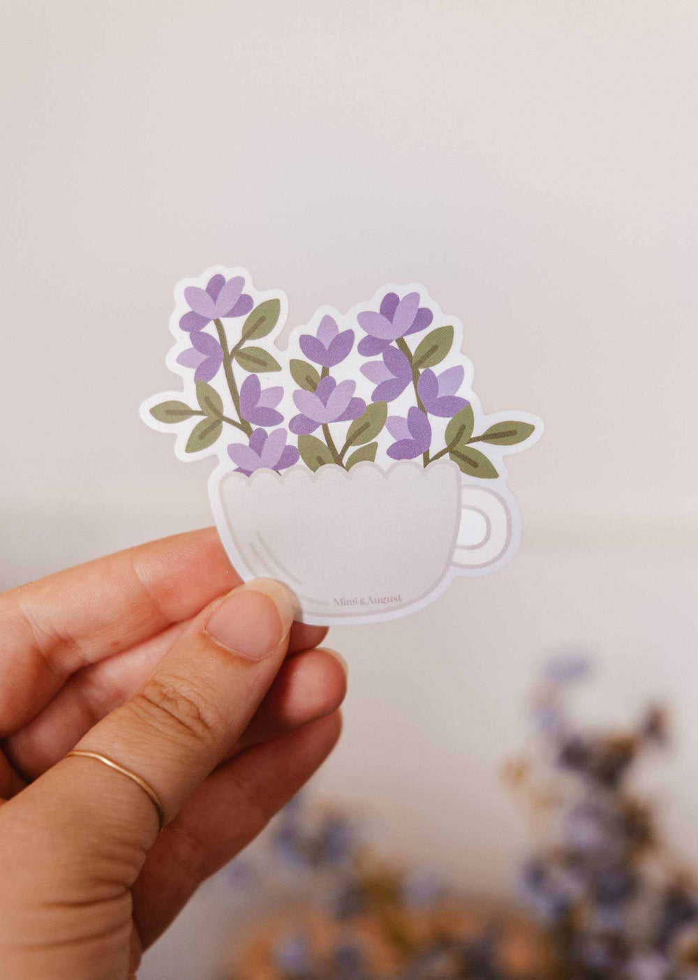 Autocollant Vinyle - Tasse Fleurie