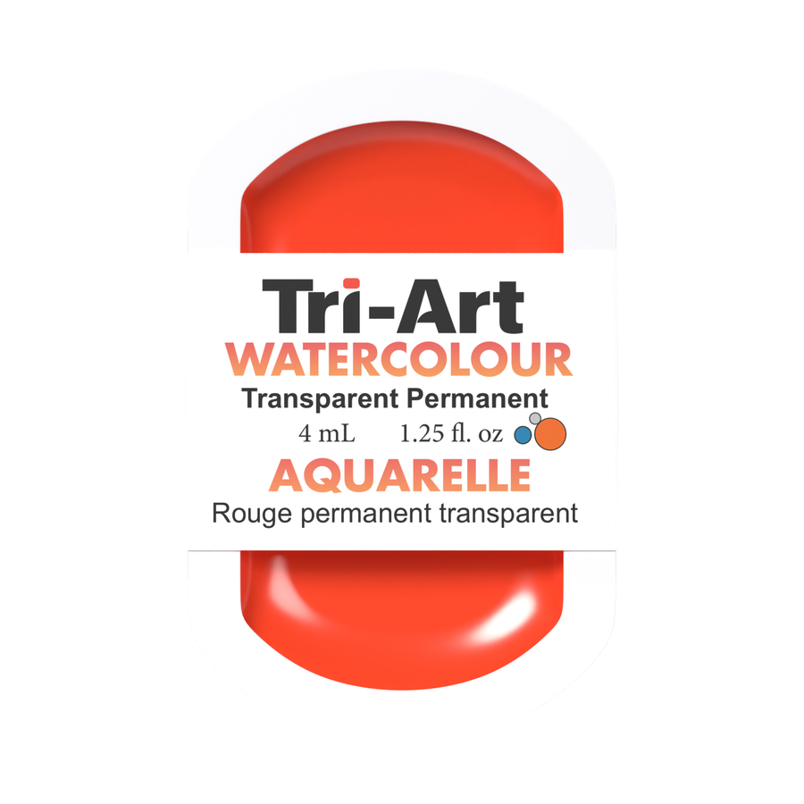 Godets d'aquarelle Tri-Art - Rouge clair permanent transparent - 4 ml