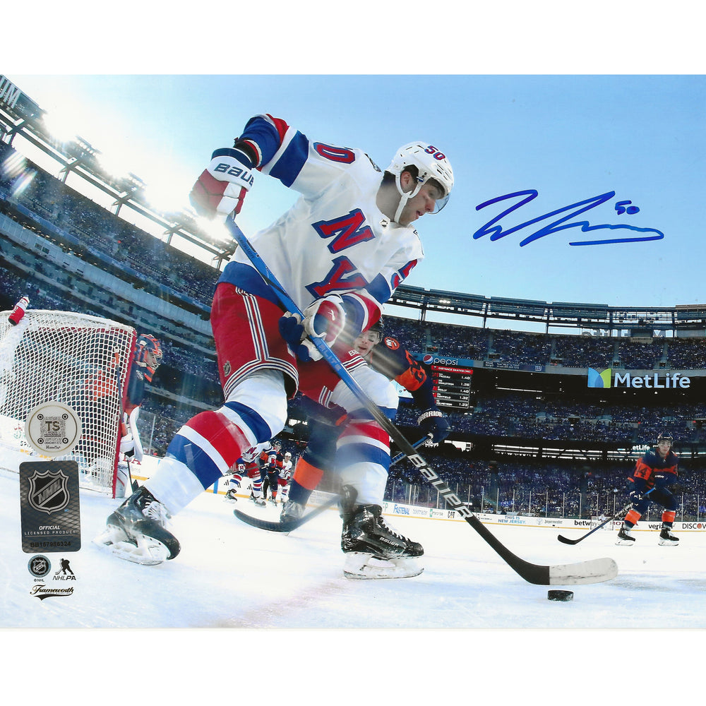 Photo 8x10 de Will Cuylle des Rangers de New York, autographe de la Série des Stades 2024