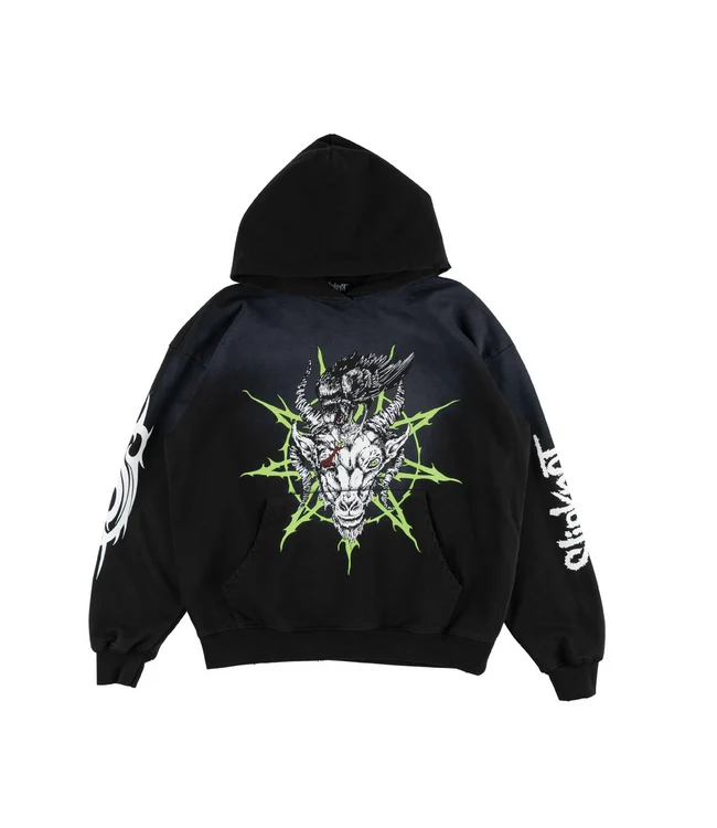 Bienvenue x Slipknot 'Ravenous' Sun Fade Hoodie - Noir Dégradé