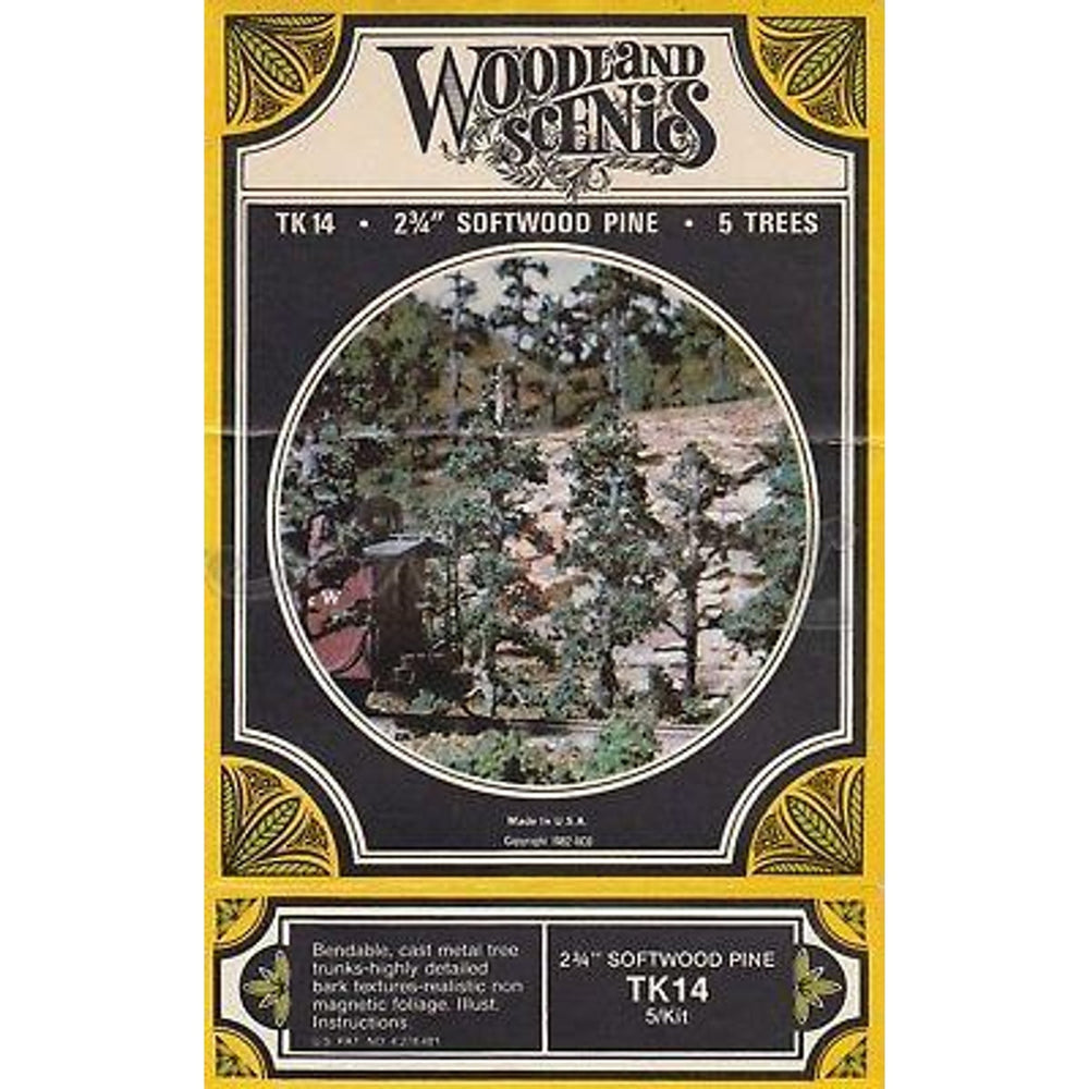Woodland Scenics HO Kits de Petits Arbres Pins Pins Doux 3-1/4" 8,1 cm de haut Paq de 5