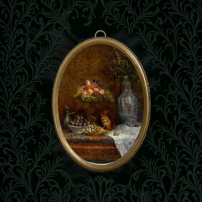 Mystic Harvest Nature Morte – Tableau Antique Encadré
