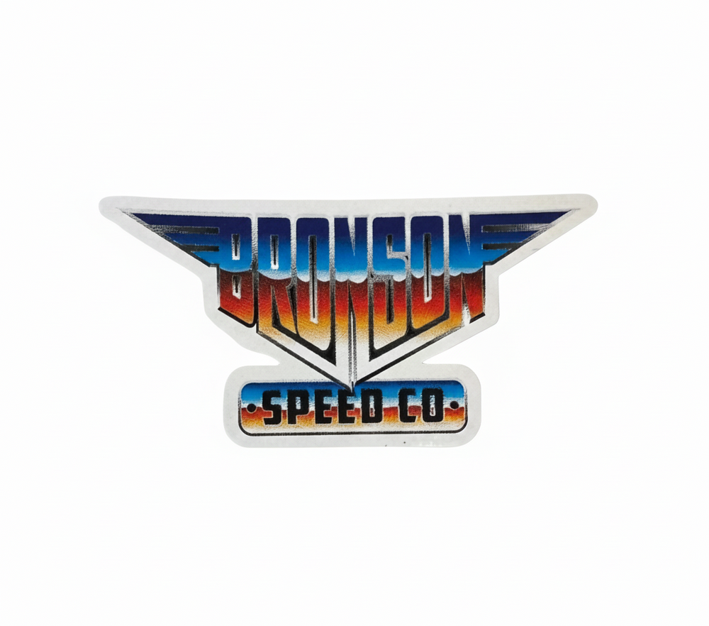 Autocollant 'Wings Logo' Bronson Speed Co. - Orange/Bleu
