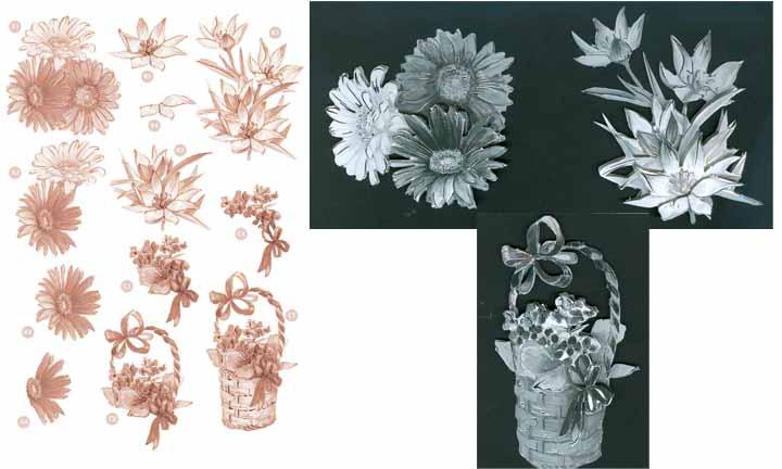 Fleurs en Cuivre - Marguerites/Panier