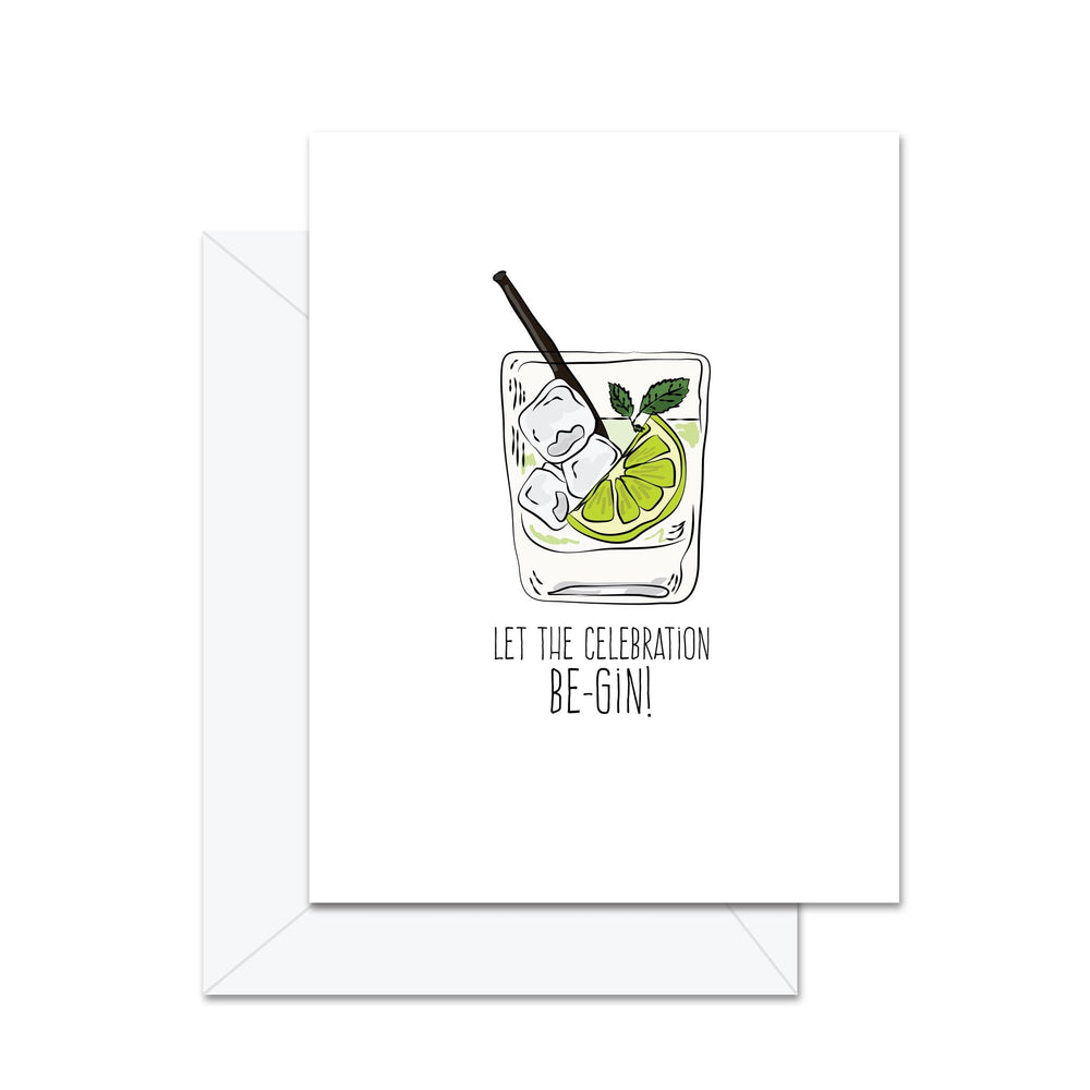 Que la fête commence... au gin! - Carte de souhaits