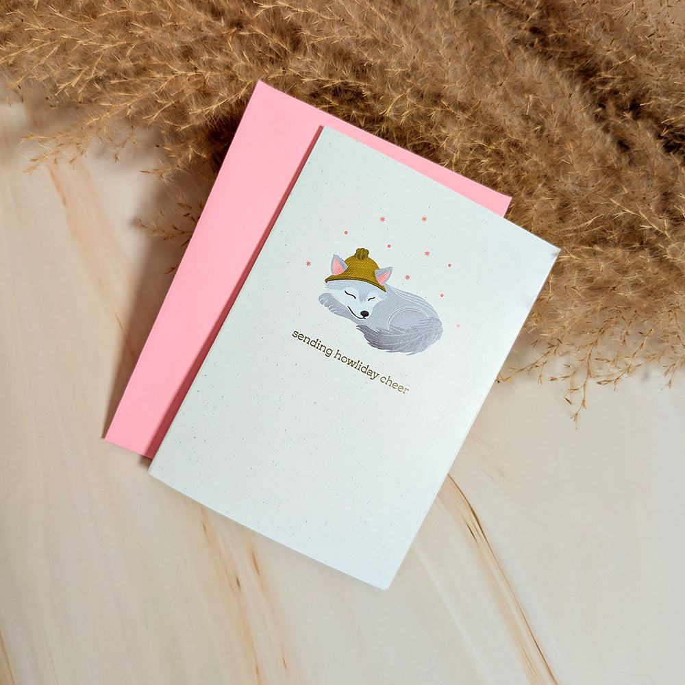 Envoi de vœux des fêtes – Mini carte de loup des fêtes