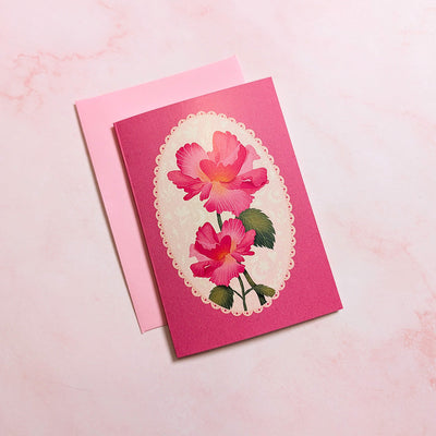 Pétales roses | Mini carte de vœux florale