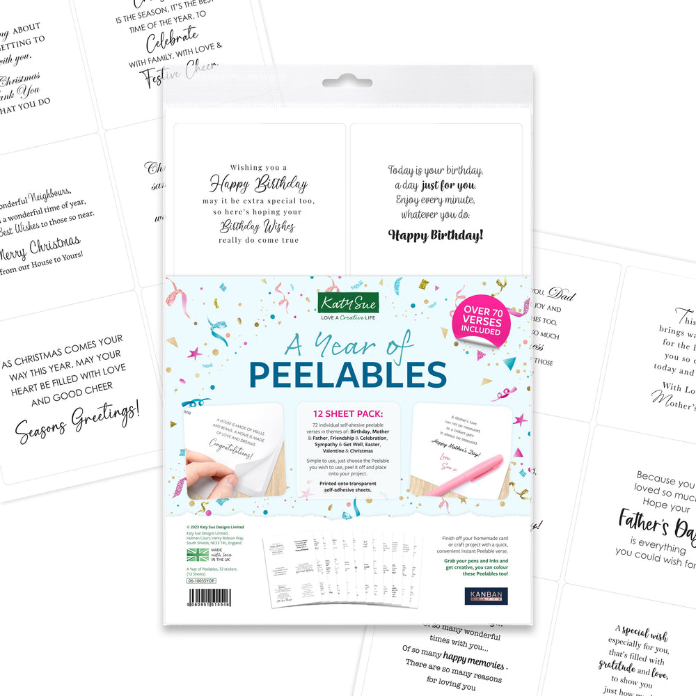 Kanban Crafts A Year of Peelables, 72 stickers — Ecstasy Crafts