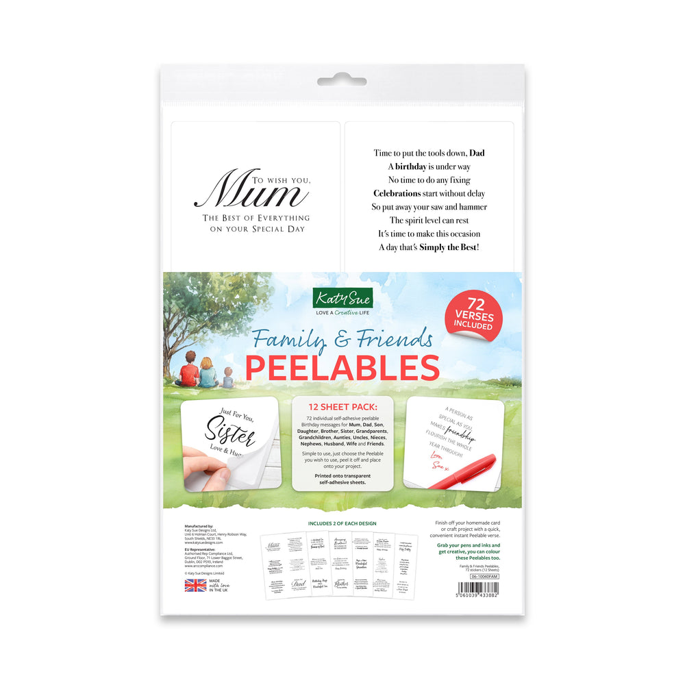 Family & Friends Peelables, 72 Stickers — Ecstasy Crafts