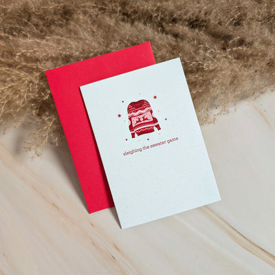 Mini Carte de Vœux Le Pull de Noël Parfait