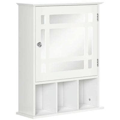Armoire de toilette blanche avec miroir – Armoire à pharmacie murale avec organisateur à 3 tablettes (Livraison aux États-Unis et au Canada seulement)