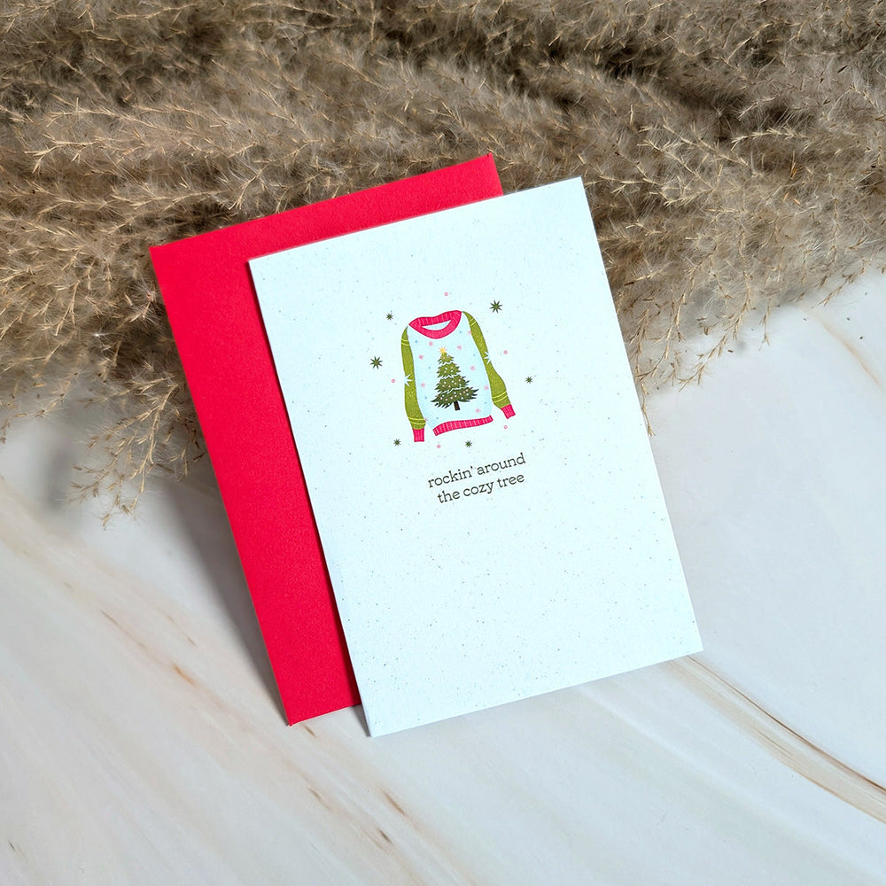 Rockin' Around the Cozy Tree Mini Holiday Card