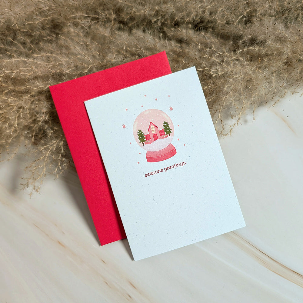 Carte de Vœux Mini Boule à Neige de Fêtes