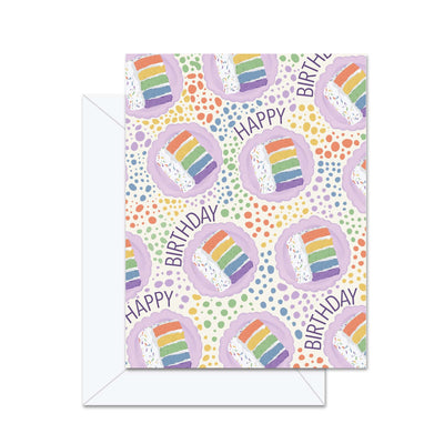 Carte de vœux : Gâteau arc-en-ciel Joyeux Anniversaire