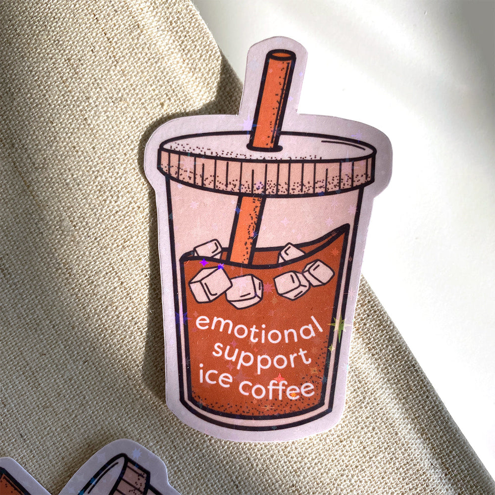 Autocollant de café glacé de soutien émotionnel