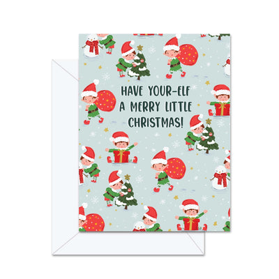 Ayez votre lutin un joyeux petit Noël! - Carte de vœux
