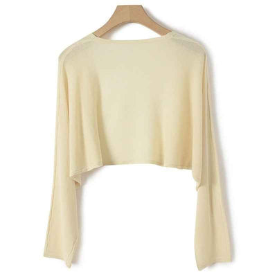 Chemise légère de protection solaire pour femmes – Manteau à manches longues en soie glacée transparente