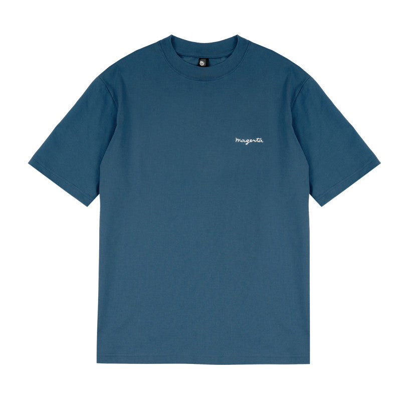 T-shirt 'Pomme' Magenta - Bleu Pétrole