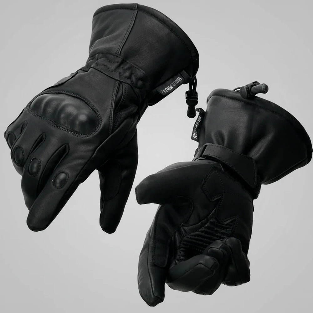 Open Road Men's Armored Gauntlet Leather Motorcycle Gloves
