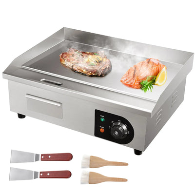 VEVOR Plancha électrique professionnelle 1600W 53 cm, gril de comptoir, plaque chauffante