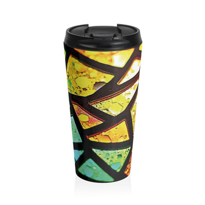 Gobelet de voyage isotherme en acier inoxydable — Mosaïque vitrail arc-en-ciel