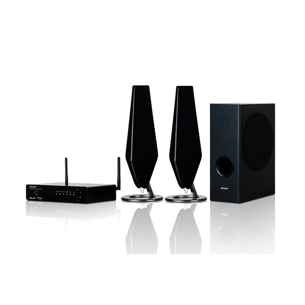 Sharp HT-SPW135 2.1 Channel Home Cinema Soundbar with Wireless Subwoofer and Ambient Lighting (150W RMS)