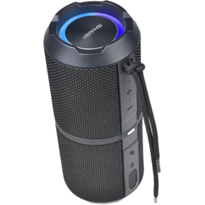 Sharp GX-BT290-BK Crystal Clear Series Portable Bluetooth Speaker - 32W, IP67 Waterproof with RGB Lights, Black