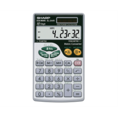 Calculatrice portable à double alimentation SHARP EL344R – 44 fonctions de conversion métrique