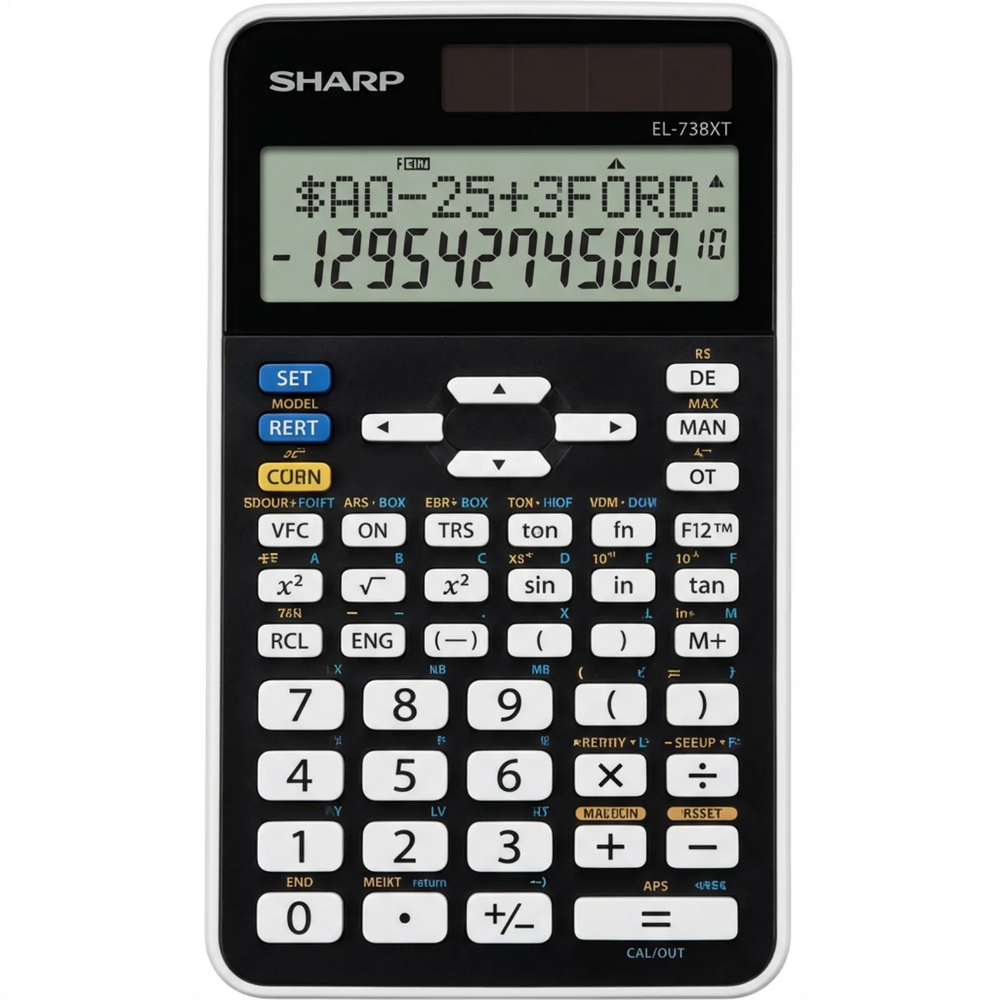 Sharp EL738XT Financial Calculator – 2-Line 10-Digit Business & Finance Tool