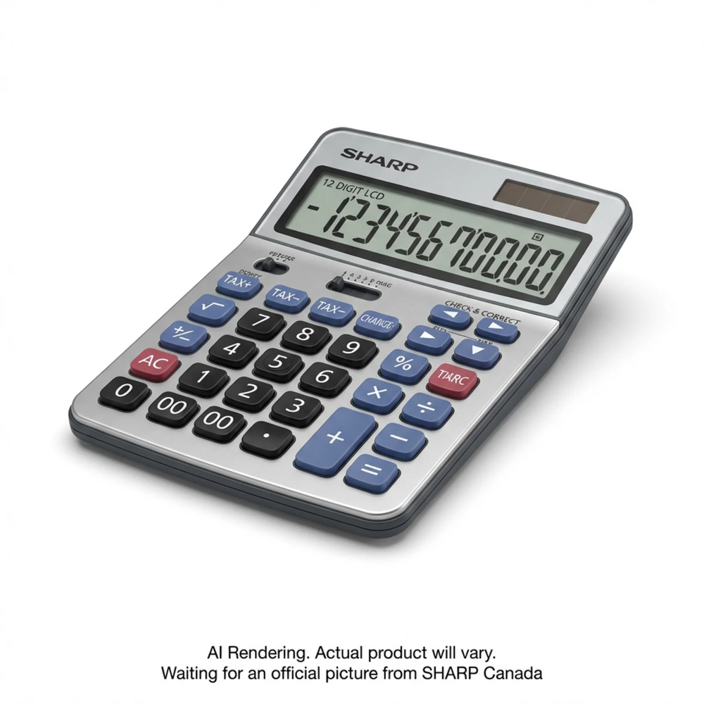 SHARP Canada EL782CS 12-digit Semi-Desktop Calculator – Professional Tilt Display with Tax & Change Calculation
