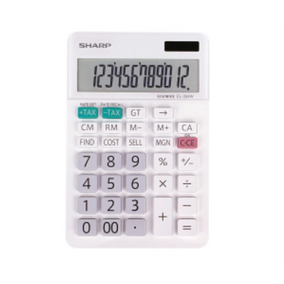 Sharp EL334W Professional Desktop Calculator – 12-Digit XL Display with Cost-Sell-Margin