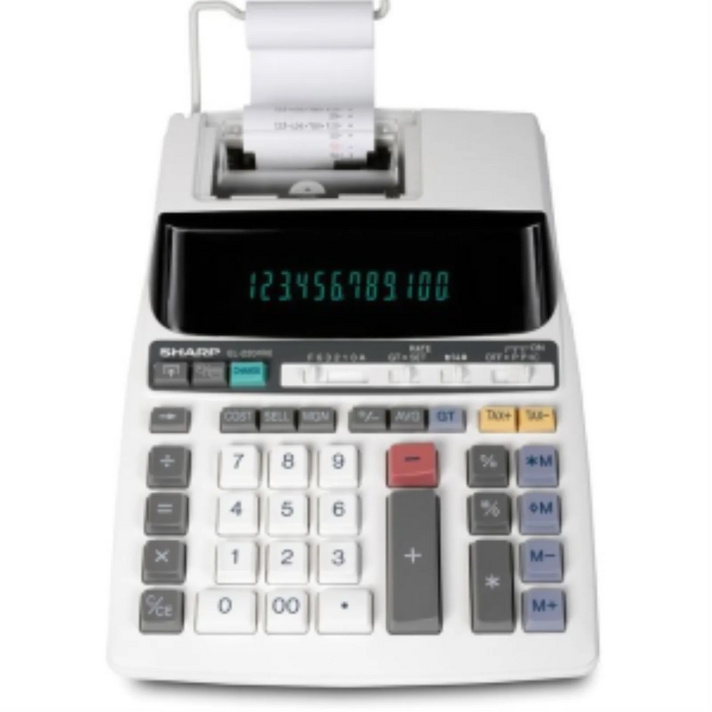 SHARP EL2201RII 12 DIGIT FLUORESCENT PRINTING CALCULATOR, 2-COLOUR