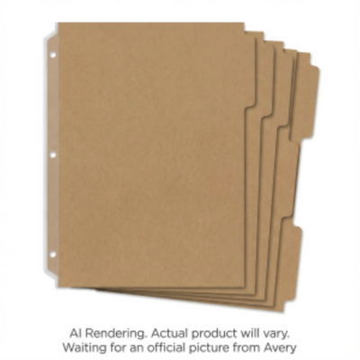 Avery Laser/Inkjet Big Tab Reversible Dividers 5 Tab Kraft Brown (24936)
