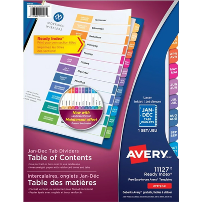 Séparateurs Avery 11127