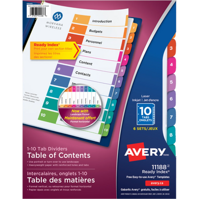 11188 DIVISEURS D'INDEX PRÊTS À L'EMPLOI, 10 ONGULETS, 6 ENSEMBLES