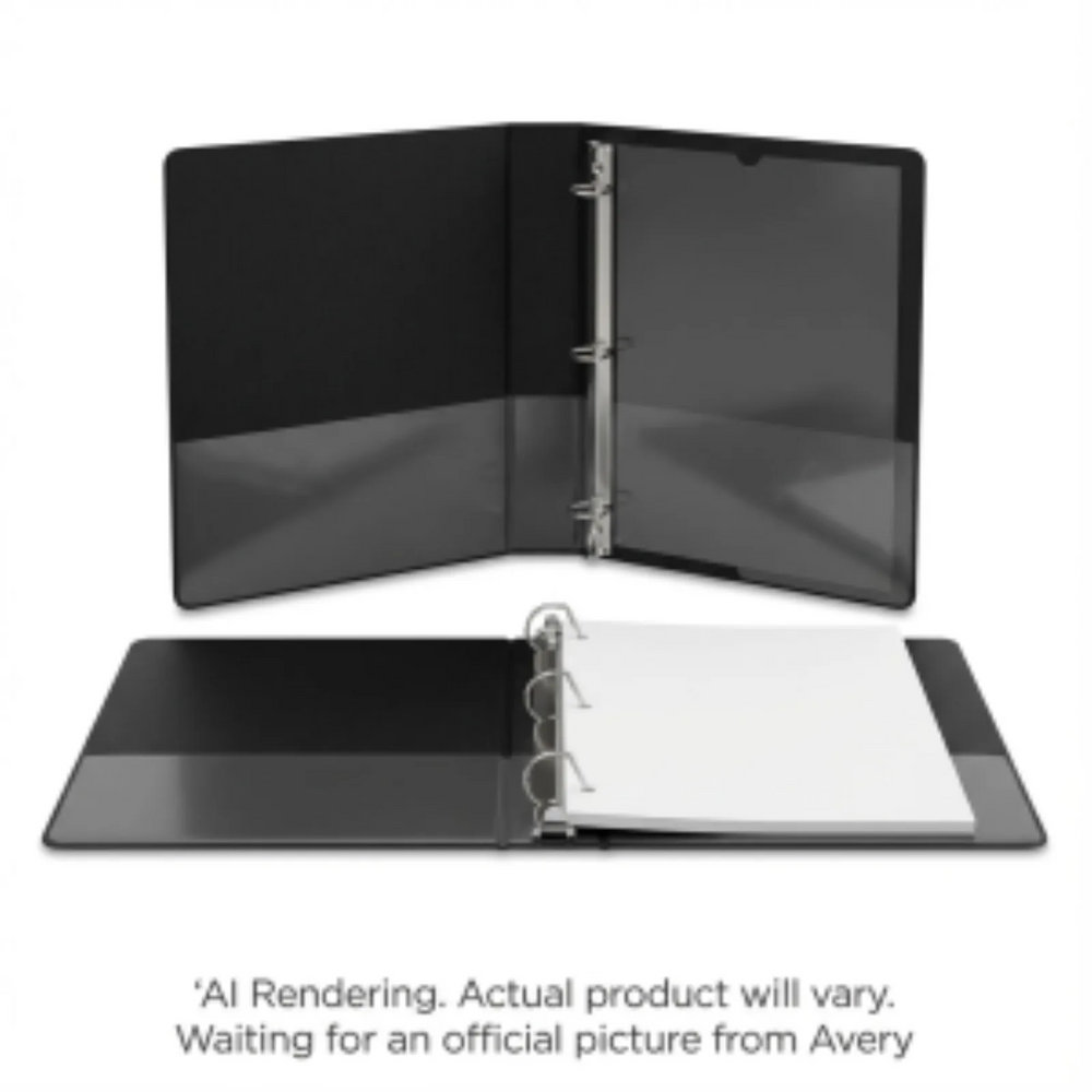 Avery View 2" Durable View Binder, Black, Gap Free D-Ring, 500 sheet capacity