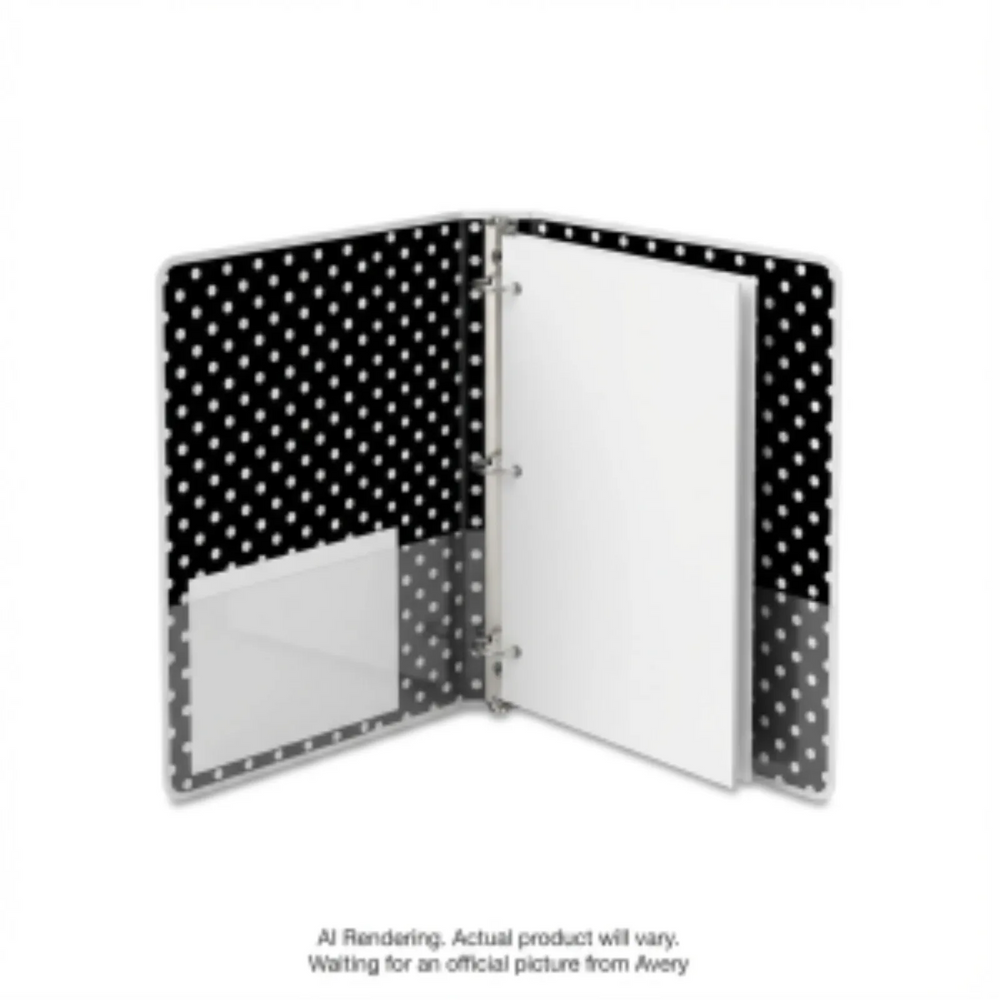 Avery View 1" Durable View Fashion Binder, Dots, Round Rings