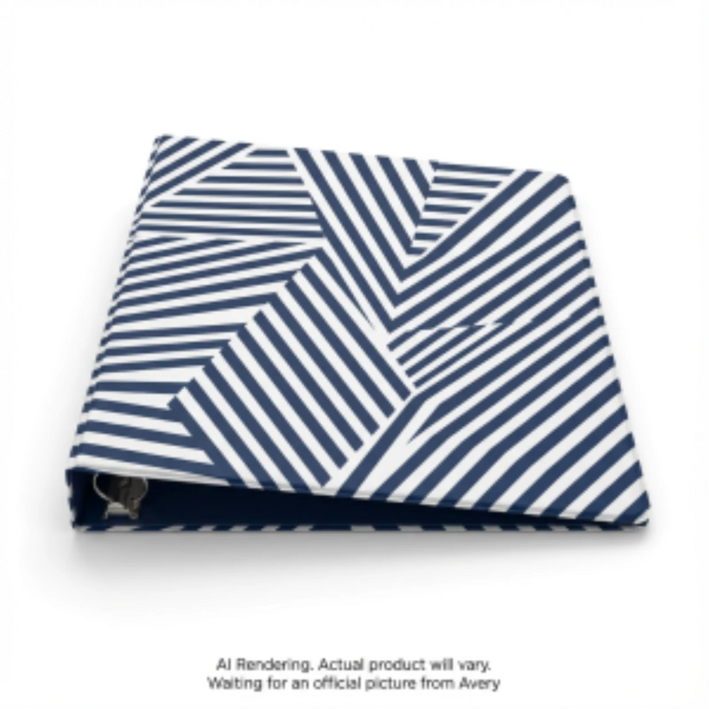 Avery Non-View 1" Durable Non-View Fashion Binder, Stripes, Round Rings