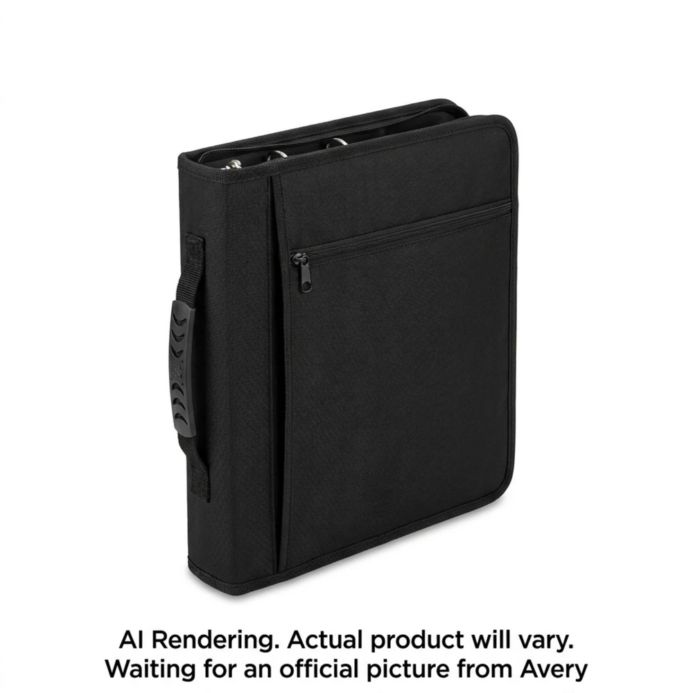 Avery Zippered Binder, 2", Black
