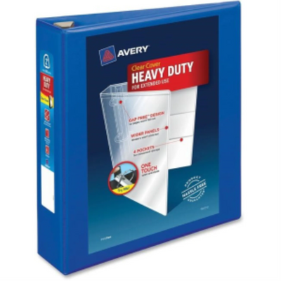 Classeur Avery View 2" HD, Bleu Pacifique, Anneaux en D sans espace, Capacité de 540 feuilles