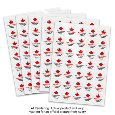 Avery Preprinted Made in Canada Labels 1" Diam Permanent 240 Labels/Pk (43821)