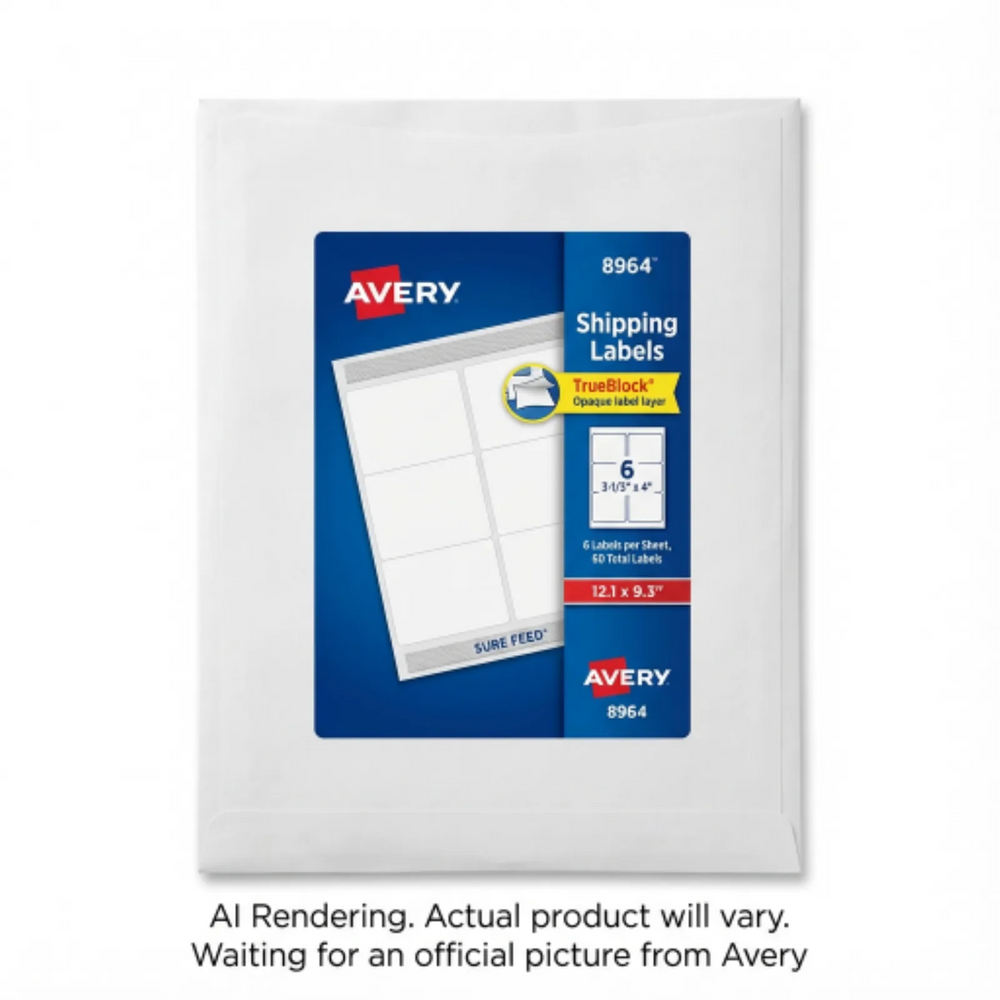 Avery Laser/Inkjet Rectangle Labels w TrueBlock®, 3?" x 4", Permanent, 10 sheets/env, 60 labels/env