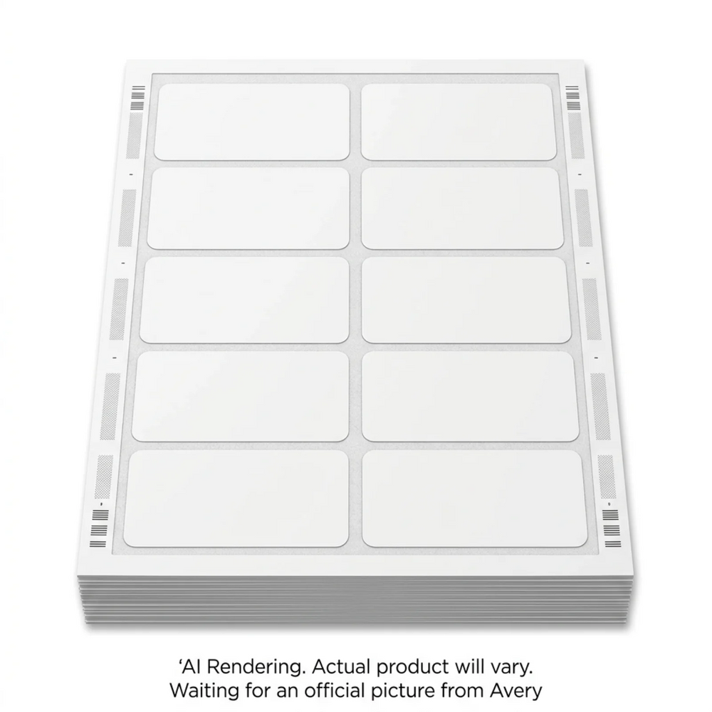 Laser Waterproof Labels, 2" x 4", Permanent, White, 50 sheets/pkg, 500 labels/pkg